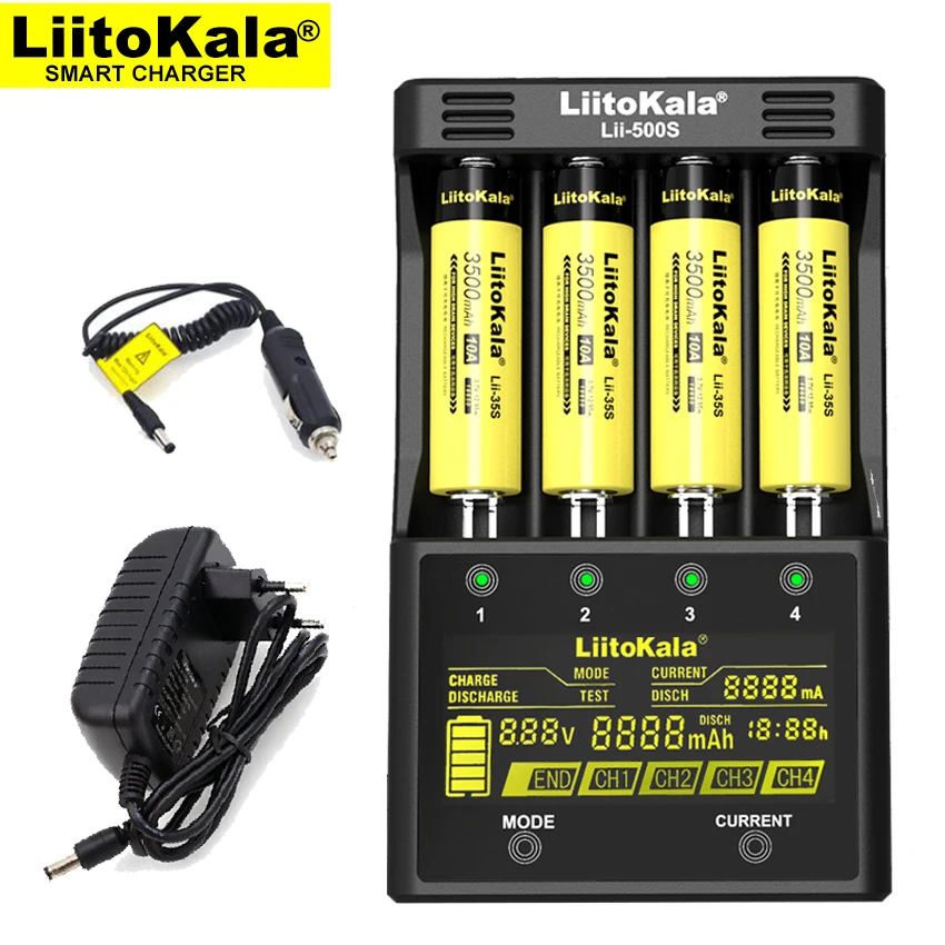 Liitokala Lii-500S Lii-PD4 Lii-202 battery charger, charging 18650 18350 21700 20700 14500 26650 AA AAA and other batteries.
Liitokala Lii-500S Lii-PD4 Lii-202 battery charger, charging 18650 18350 21700 20700 14500 26650 AA AAA and other batteries.