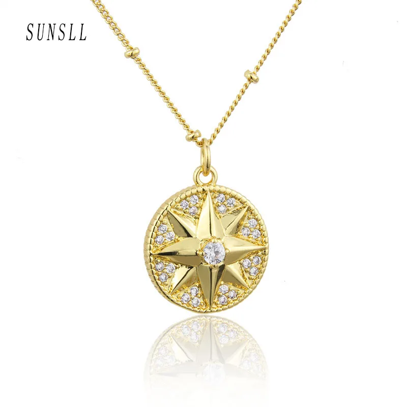 SUNSLL New Arrived INS Hot Selling Gold-plated Copper Pendant Inlaid With Zircon Round Bead Chain Awn Star Fashion Necklace
SUNSLL New Arrived INS Hot Selling Gold-plated Copper Pendant Inlaid With Zircon Round Bead Chain Awn Star Fashion Necklace
