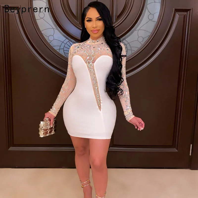 Beyprern 2022 New Gorgeous Crystal Mini Dress Womens Elegant White Sequins Patchwork Party Club Dress BIrthday Outfits Wholesale
Beyprern 2022 New Gorgeous Crystal Mini Dress Womens Elegant White Sequins Patchwork Party Club Dress BIrthday Outfits Wholesale