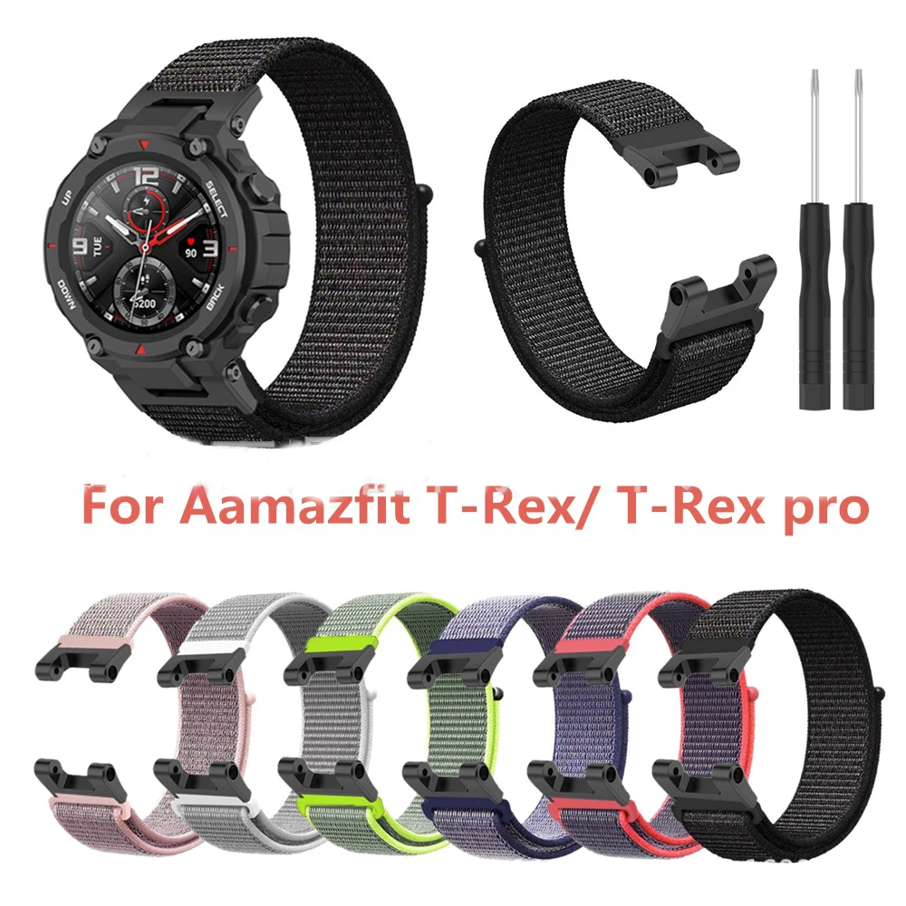 Ремешок нейлоновый для смарт-часов Huami Amazfit мужской и женский браслет Xiaomi T-Rex/T-Rex Pro