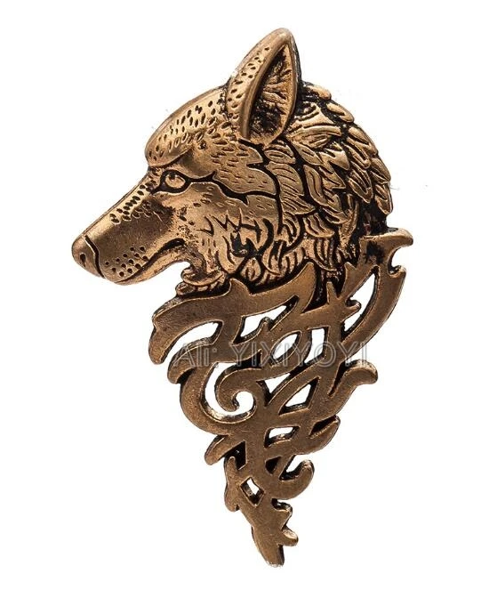 Charming Vintage Men Punk Wolf Badge Brooch Lapel Pin Shirt Suit Collar Jewelry Brooches Gift For Summer Wear Nice | Украшения и