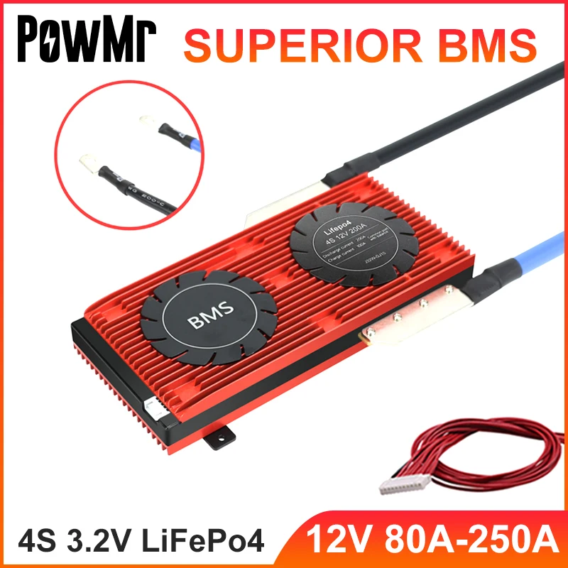 PowMr 4S 3,2 V Smart BMS 12V 80A 100A 120A 150A 200A 250A для аккумуляторного модуля LiFePo4, 18650 PCM плата, общий порт с балансом, Новинка
PowMr 4S 3,2 V Smart BMS 12V 80A 100A 120A 150A 200A 250A для аккумуляторного модуля LiFePo4, 18650 PCM плата, общий порт с балансом, Новинка
