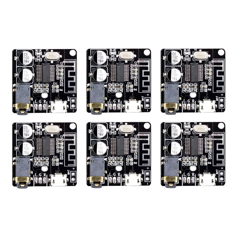 6Pcs VHM-314 V.20 Bluetooth o Receiver Board Bluetooth 5.0 Mp3 Lossless Decoder Board with Lithium Battery Charging
6Pcs VHM-314 V.20 Bluetooth o Receiver Board Bluetooth 5.0 Mp3 Lossless Decoder Board with Lithium Battery Charging