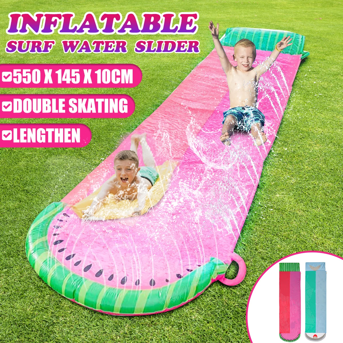 5.5M Super long Water Double Slide Summer Outdoor Grass Inflatable Spray Slip Sheets Mat Floating Chair Adult Children Toys
5.5M Super long Water Double Slide Summer Outdoor Grass Inflatable Spray Slip Sheets Mat Floating Chair Adult Children Toys