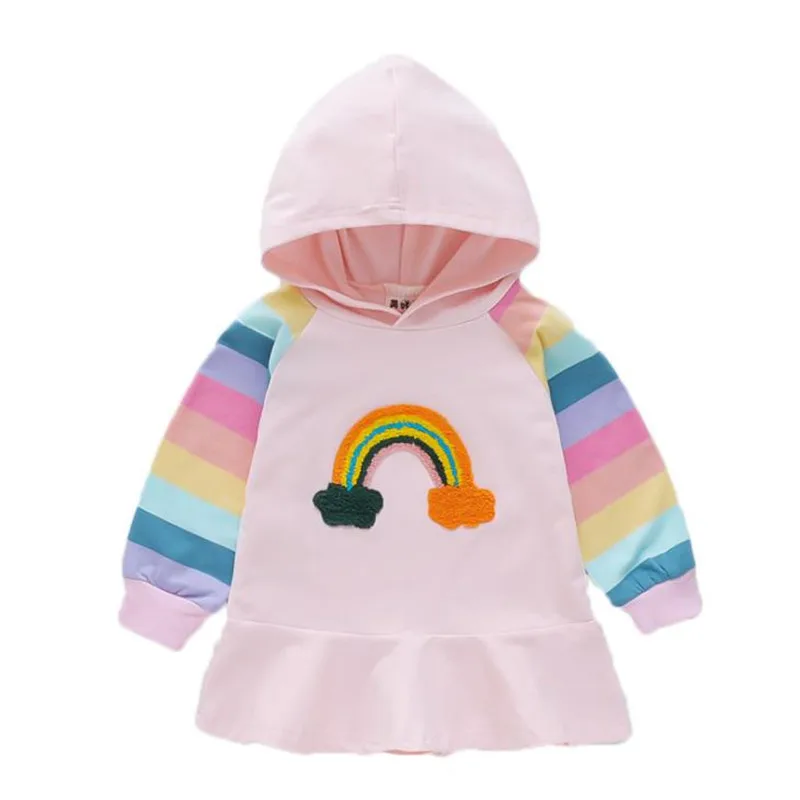 DFXD 2020 Spring Long Sleeve Girls Rainbow Dress Princess Costume Hooded Ruffles Birthday Dress For 1-5T New Fashion Girls Dress
DFXD 2020 Spring Long Sleeve Girls Rainbow Dress Princess Costume Hooded Ruffles Birthday Dress For 1-5T New Fashion Girls Dress
