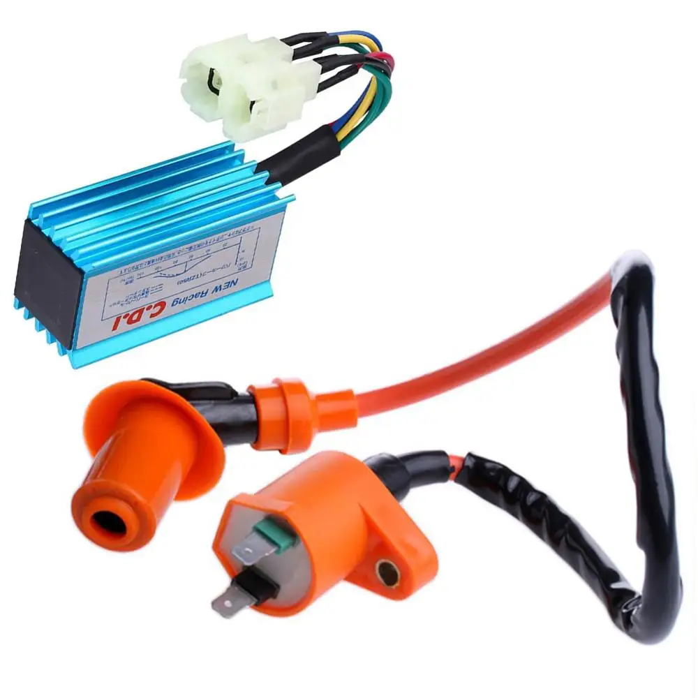Racing Performance CDI Ignition Coil Spark Plug Fit Gy6 150cc 125cc 50cc WEQ Ignition spark plug 6Pin
Racing Performance CDI Ignition Coil Spark Plug Fit Gy6 150cc 125cc 50cc WEQ Ignition spark plug 6Pin