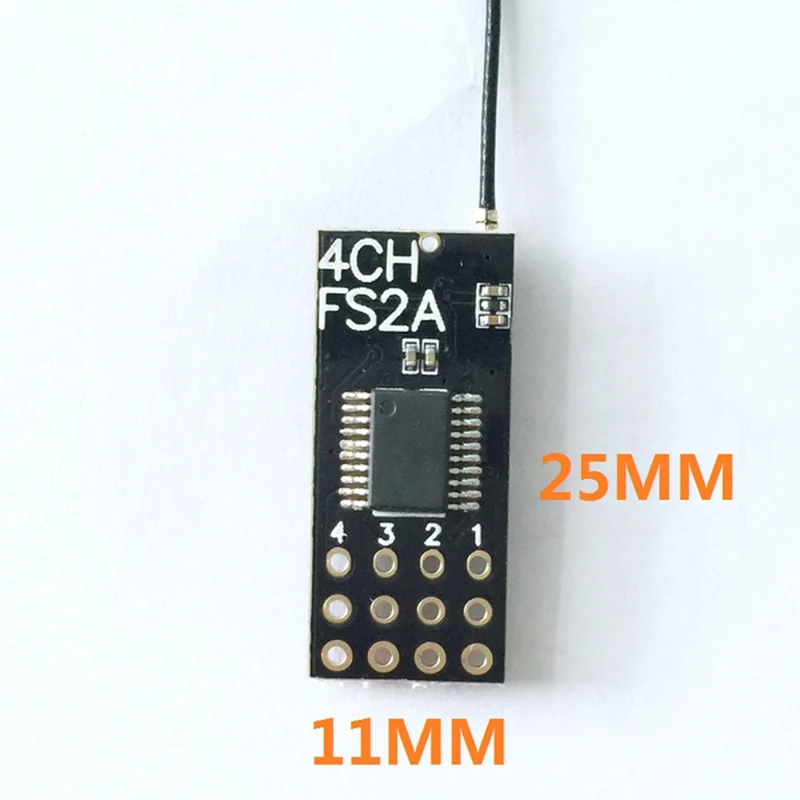 FS2A 4CH 2 4 г AFHDS 2A ШИМ мини приемник 11X25mm для FLYSKY FS I6 I6X I6S I10 Мини RC самолет с