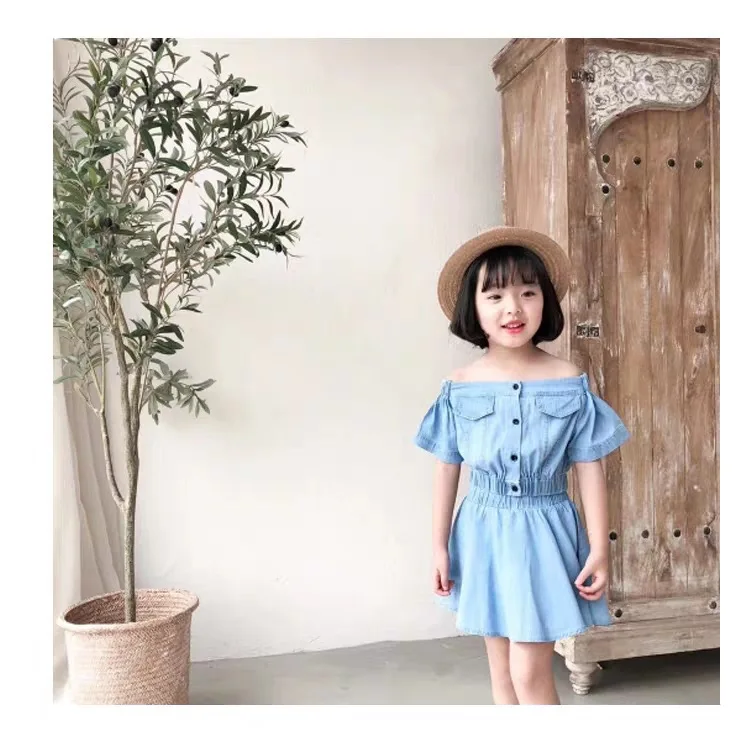 2021 Summer Girls' Clothing Sets Korean Denim Short-Sleeved T-Shirt+High Waist Skirt 2Pcs Baby Kids Clothes Suit
2021 Summer Girls' Clothing Sets Korean Denim Short-Sleeved T-Shirt+High Waist Skirt 2Pcs Baby Kids Clothes Suit