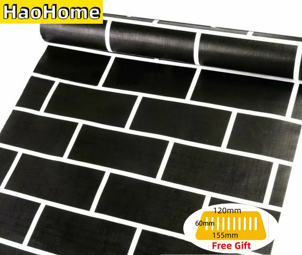 HaoHome Black Brick Wall Sticker Self-adhesive Waterproof Wallpaper Decor Home Vinyl Peel and Stick Contact Paper For Wall Decor
HaoHome Black Brick Wall Sticker Self-adhesive Waterproof Wallpaper Decor Home Vinyl Peel and Stick Contact Paper For Wall Decor