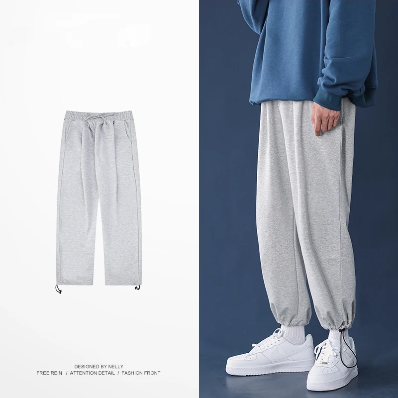 Autumn Knitted Gray Ankle pants Sweatpants Men Wide-leg Drawstring Tie Feet Casual Basketball Loose Cargo Joggers Trousers
Autumn Knitted Gray Ankle pants Sweatpants Men Wide-leg Drawstring Tie Feet Casual Basketball Loose Cargo Joggers Trousers