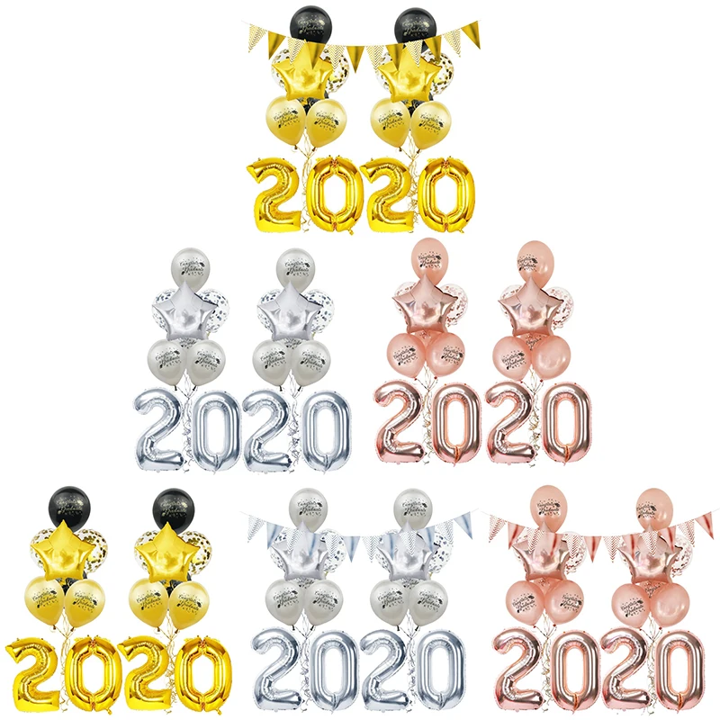 2020 цифровые шары с поздравлением цифрами для градиентов Комбинированные