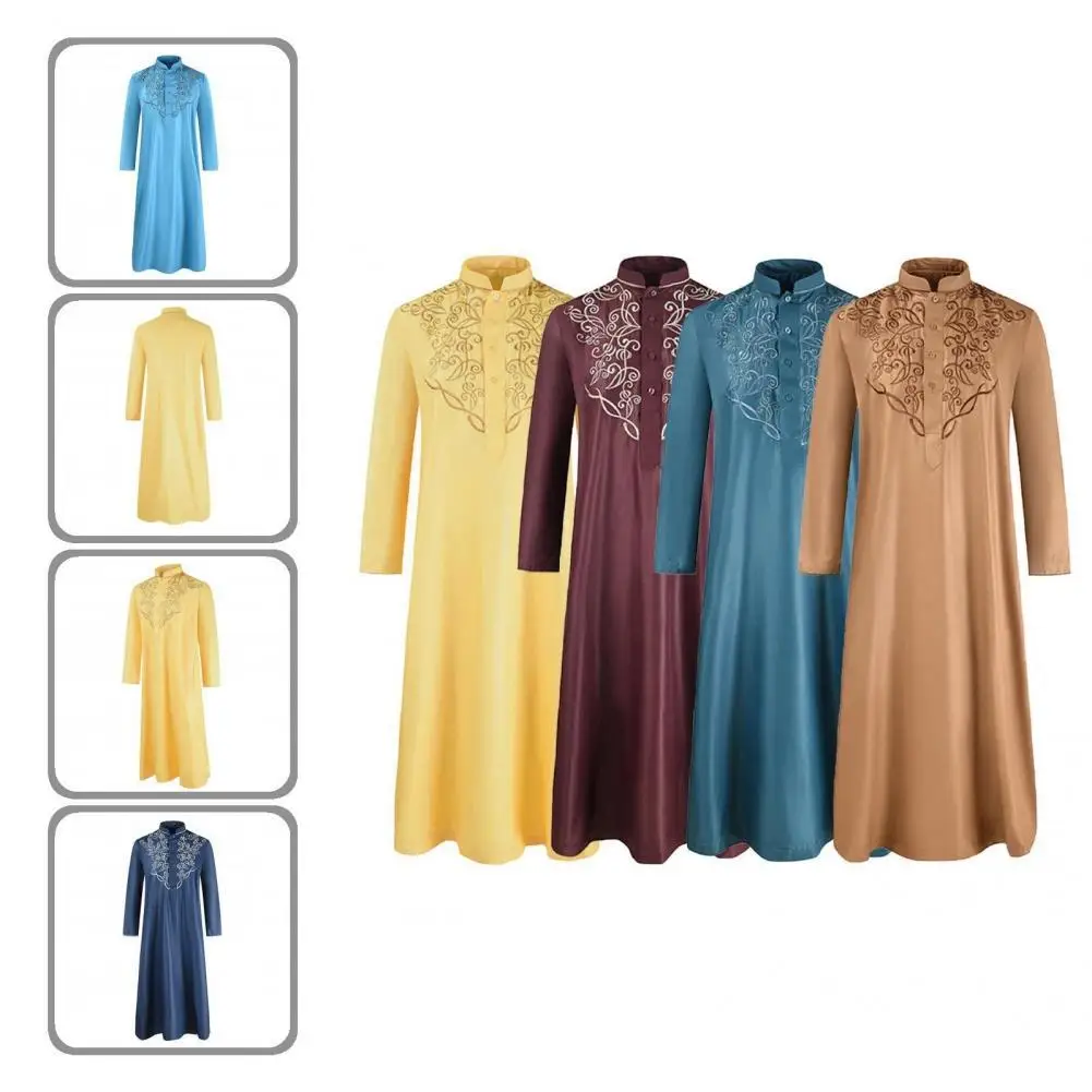 Men Accessory Traditional Long Sleeve Stand Collar Retro Robe Long Loose Robe Pure Color for Vacation
Men Accessory Traditional Long Sleeve Stand Collar Retro Robe Long Loose Robe Pure Color for Vacation