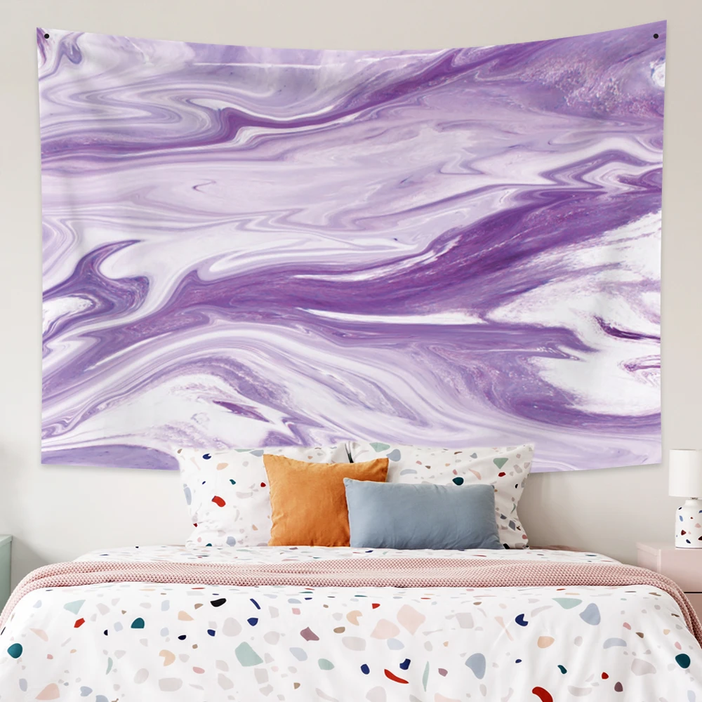 

Laeacco Purple Ripple Psychedelic Tapestry Wall Hanging Carpets Beach Towel Wall Background Art For Home Dorm Fantasy Decor