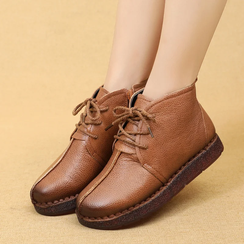 GKTINOO 2021 Women Snow Boots Vintage Genuine Leather Fur Winter Warm Ankle Boots For Women Flat Mother Shoes
GKTINOO 2021 Women Snow Boots Vintage Genuine Leather Fur Winter Warm Ankle Boots For Women Flat Mother Shoes