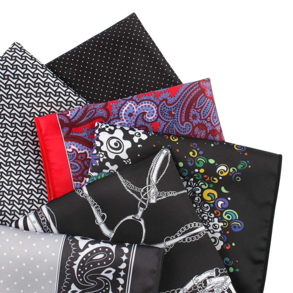 

Мужской носовой платок с принтом карманное полотенце из полиэстера Карманный квадратный мужской модный классический носовой платок