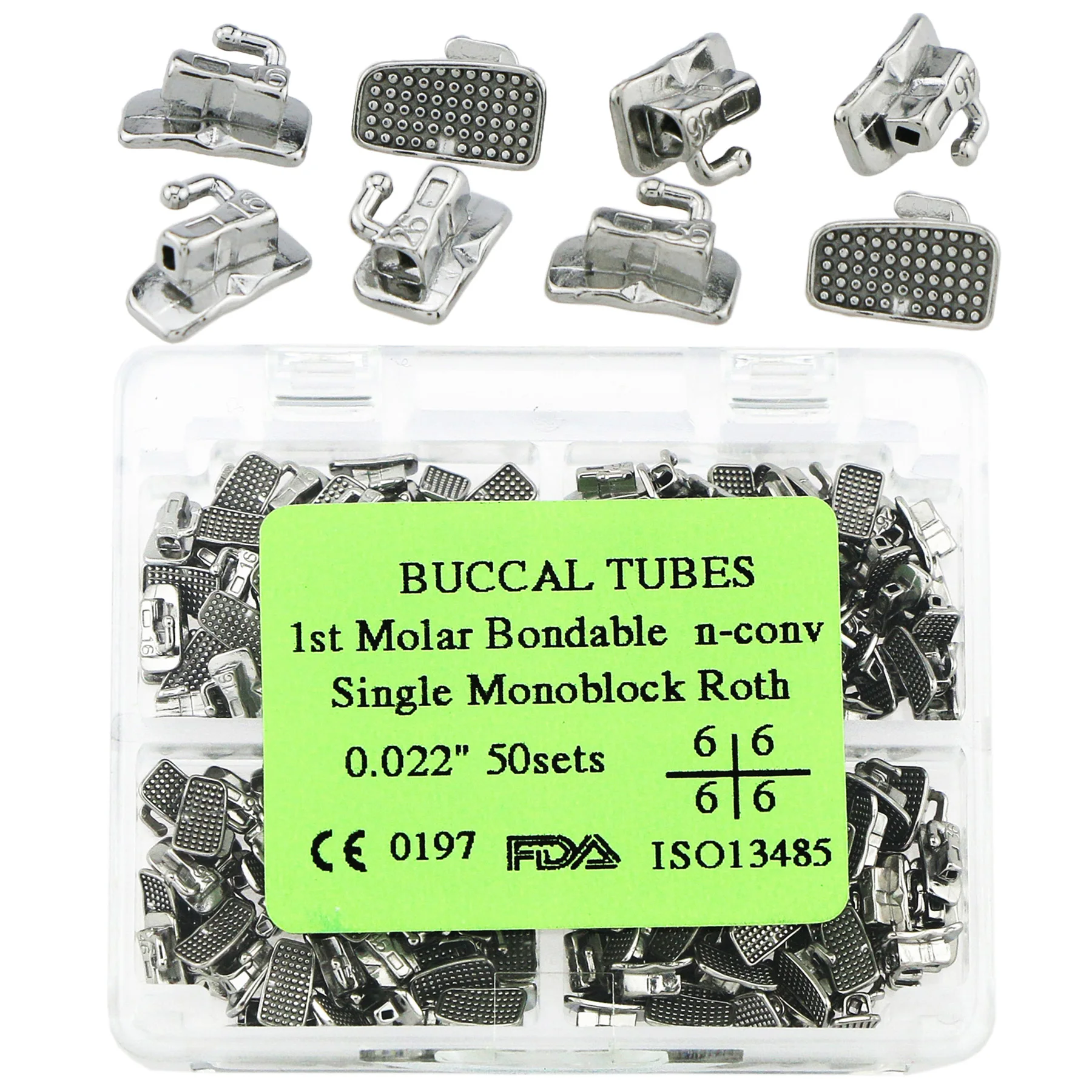 50 Sets Dental Orthodontic Monoblock Bondable Buccal Tube ROTH 022 1st Molar 200 pcs
50 Sets Dental Orthodontic Monoblock Bondable Buccal Tube ROTH 022 1st Molar 200 pcs
