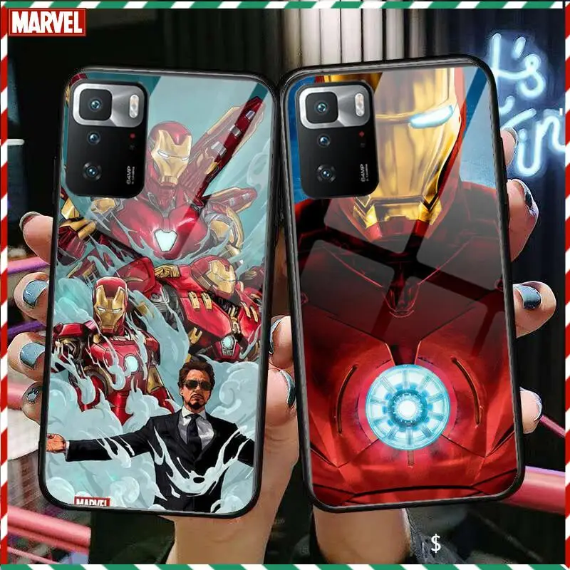 Luxury Marvel Iron Man Tempered Glass shell Phone Case For XiaoMi Redmi Note 10 9S 8 7 6 5 A 10t Pro 9T Cover Pre Cases
Luxury Marvel Iron Man Tempered Glass shell Phone Case For XiaoMi Redmi Note 10 9S 8 7 6 5 A 10t Pro 9T Cover Pre Cases