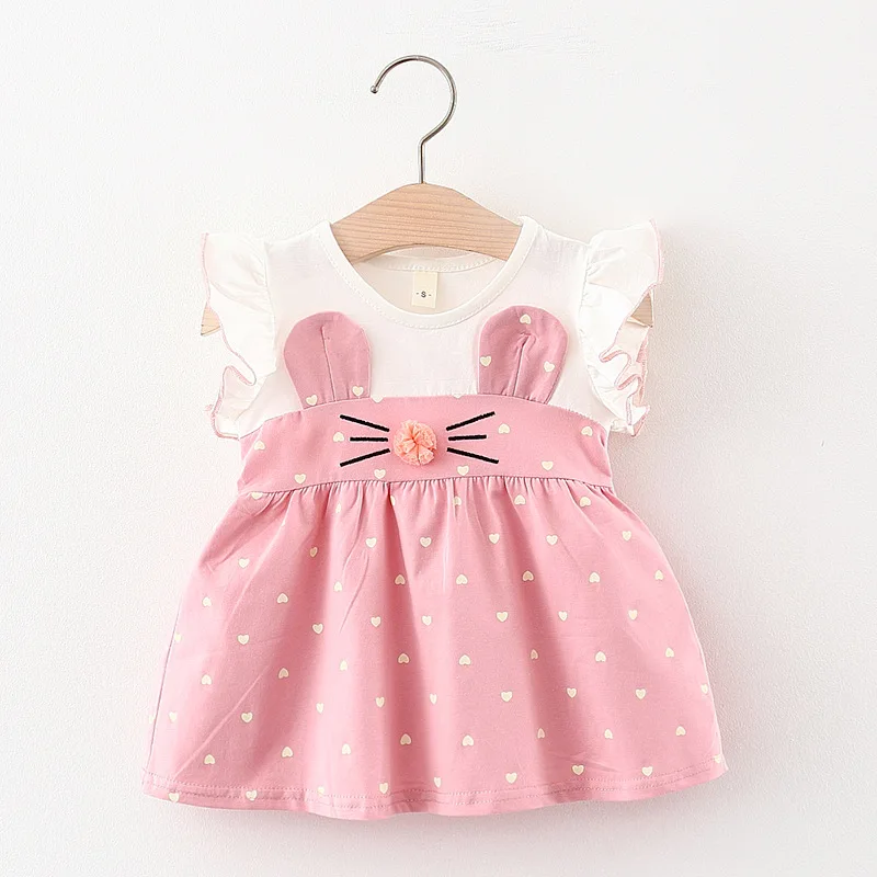 

Melario Baby Girl Dress New Summer Kids Dresses Cute Love Printing Rabbit Ears Baby Outfit Infant Toddler Clothes for 6M 24M