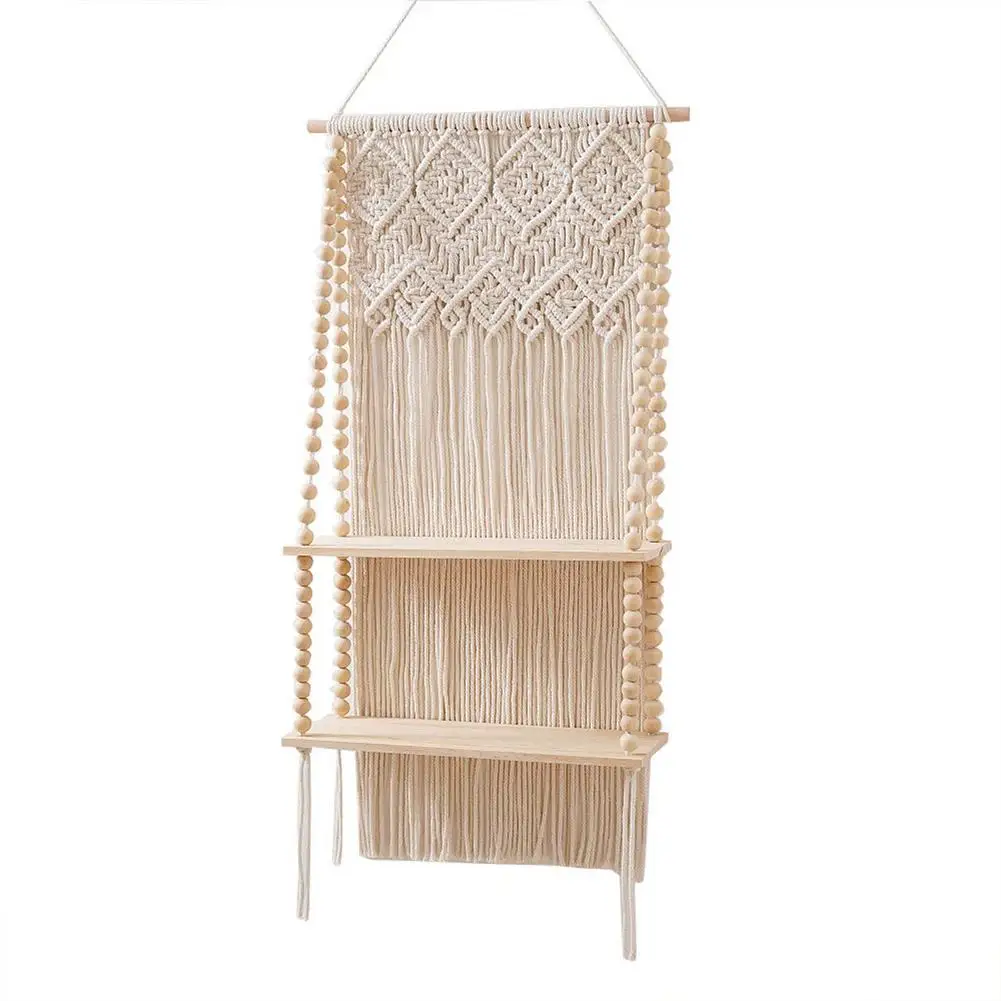 Bohemian Hand-Woven Macrame Tapestries Rack 2 Layers Wooden Shelves For Wall Decorative Shelves Wall Hanging Shelves Ornament
Bohemian Hand-Woven Macrame Tapestries Rack 2 Layers Wooden Shelves For Wall Decorative Shelves Wall Hanging Shelves Ornament