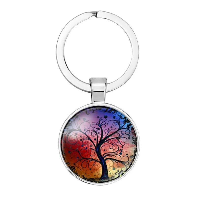 

Tree of Life Cabochon Glass Pendant Statement Charm Key Ring Key Chain Fashion Charm Steampunk Jewelry Accessories Creative Gift
