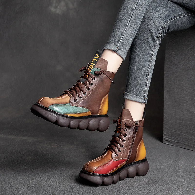 Women Ankle Boots 2022 New Genuine Leather Autumn Women Shoes High Heels Wedge Heels Handmade Leather Women Boots Rainbow Riding
Women Ankle Boots 2022 New Genuine Leather Autumn Women Shoes High Heels Wedge Heels Handmade Leather Women Boots Rainbow Riding