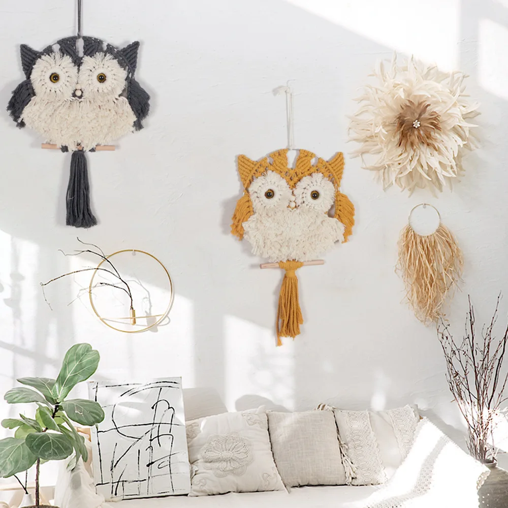 Boho Decor Macrame Nordic Home Decoration Adornos Para Casa Creative Hand Knitted Owl Kids Bedroom Makrama Bohemia Wall Hanging
Boho Decor Macrame Nordic Home Decoration Adornos Para Casa Creative Hand Knitted Owl Kids Bedroom Makrama Bohemia Wall Hanging