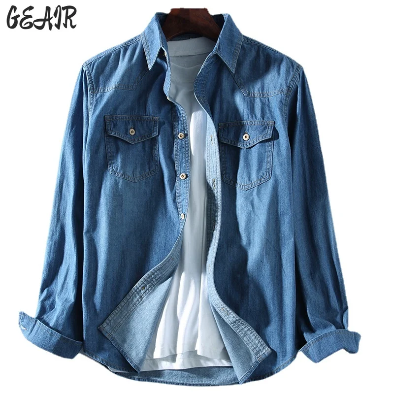 Мужские джинсовые рубашки, из 100% хлопка, потертые, голубые, повседневные, мужские джинсовые топы, рубашка с воротником, Мужская прямая одежд...
Мужские джинсовые рубашки, из 100% хлопка, потертые, голубые, повседневные, мужские джинсовые топы, рубашка с воротником, Мужская прямая одежд...
