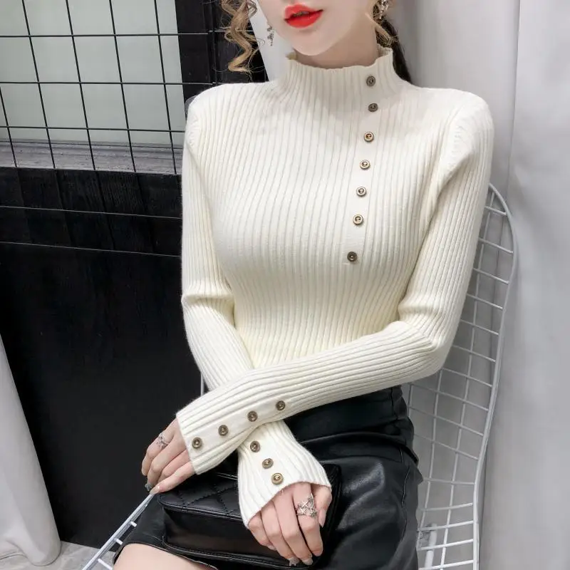 Semi-turtleneck sweater with bottom for women Spring and Autumn Winter 2020 New women slim knit sweater with top
Semi-turtleneck sweater with bottom for women Spring and Autumn Winter 2020 New women slim knit sweater with top
