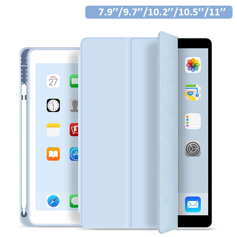 Pencil Holder Case For 2021 iPad 10.2 8th Pro 11 2018 9.7 Air 2 Mini 5 Smart Flip Cover for iPad 6th Generation Air 3 Pro 10.5
Pencil Holder Case For 2021 iPad 10.2 8th Pro 11 2018 9.7 Air 2 Mini 5 Smart Flip Cover for iPad 6th Generation Air 3 Pro 10.5