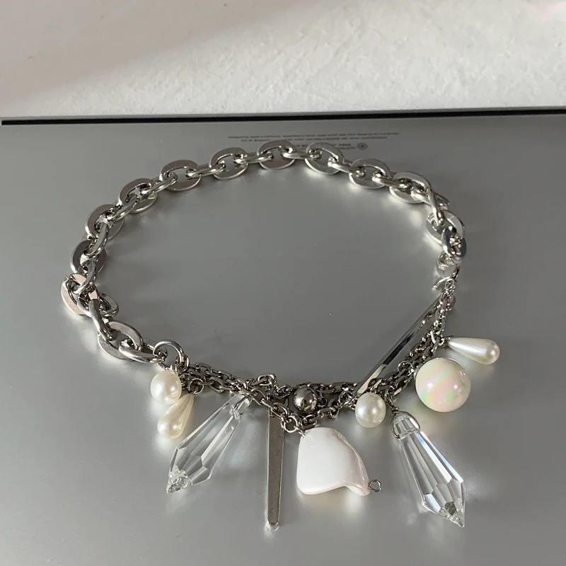 HANGZHI 2021 New Trend Punk Hip Hop Trend Pearl Rhinestone Irregular Geometric Pendant Necklace For Women Girls Party Jewelry
HANGZHI 2021 New Trend Punk Hip Hop Trend Pearl Rhinestone Irregular Geometric Pendant Necklace For Women Girls Party Jewelry