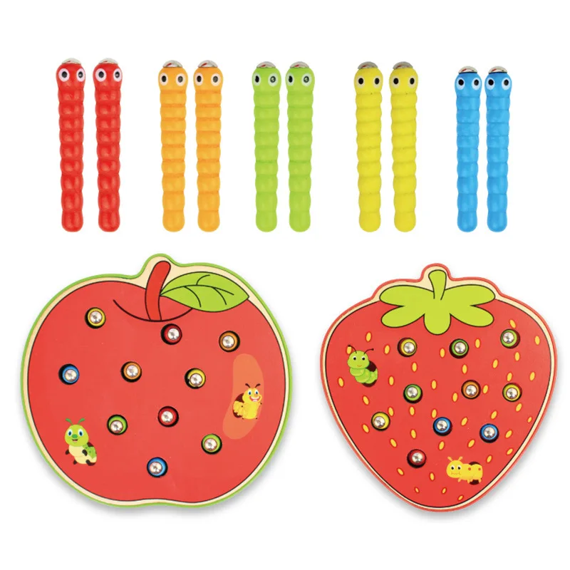 Wooden Puzzle Baby Wooden Toys Early Learning Toys Children Educational Toys Catch Worm Game Color Cognitive Strawberry Grasping
Wooden Puzzle Baby Wooden Toys Early Learning Toys Children Educational Toys Catch Worm Game Color Cognitive Strawberry Grasping