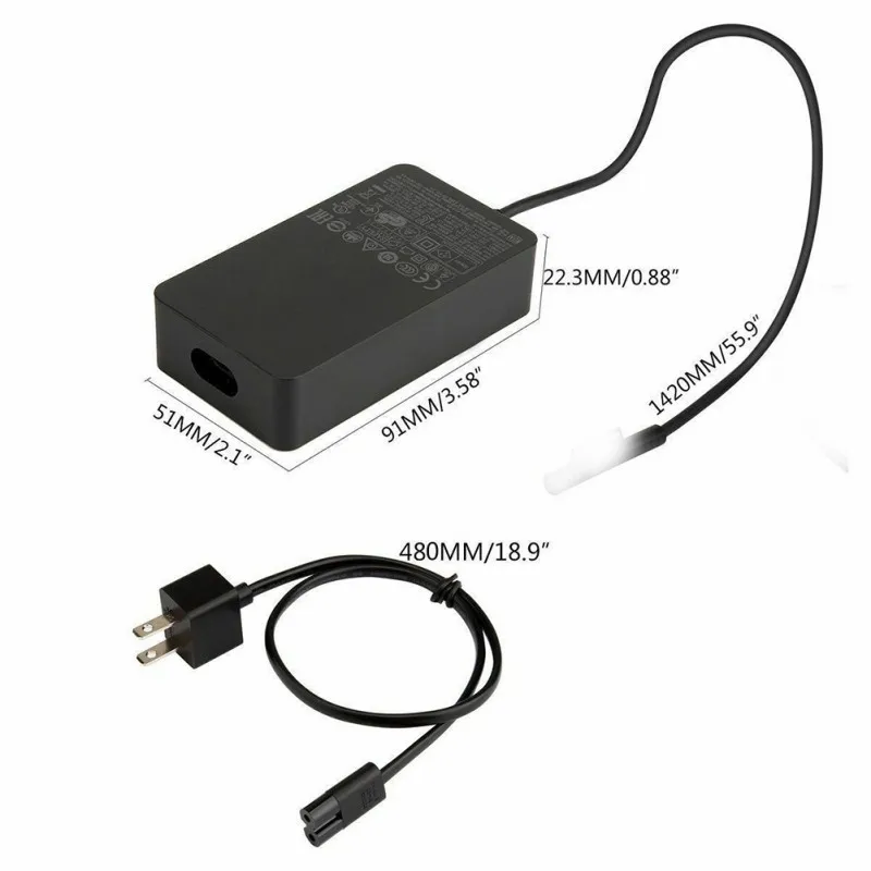 AC Power Charger Tablet Computer Adapter Cable Cord for Microsoft Surface PRO3/4/5/6/GO/BOOK1
AC Power Charger Tablet Computer Adapter Cable Cord for Microsoft Surface PRO3/4/5/6/GO/BOOK1