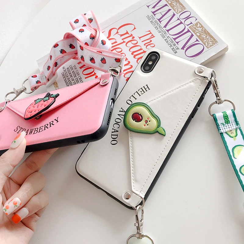 Strawberry Wallet With Shoulder Strap Crossbody Phone Case For iphone Xs Max Case XR 6 7 8 Plus X Avocado PU Leather Card Cover
Strawberry Wallet With Shoulder Strap Crossbody Phone Case For iphone Xs Max Case XR 6 7 8 Plus X Avocado PU Leather Card Cover