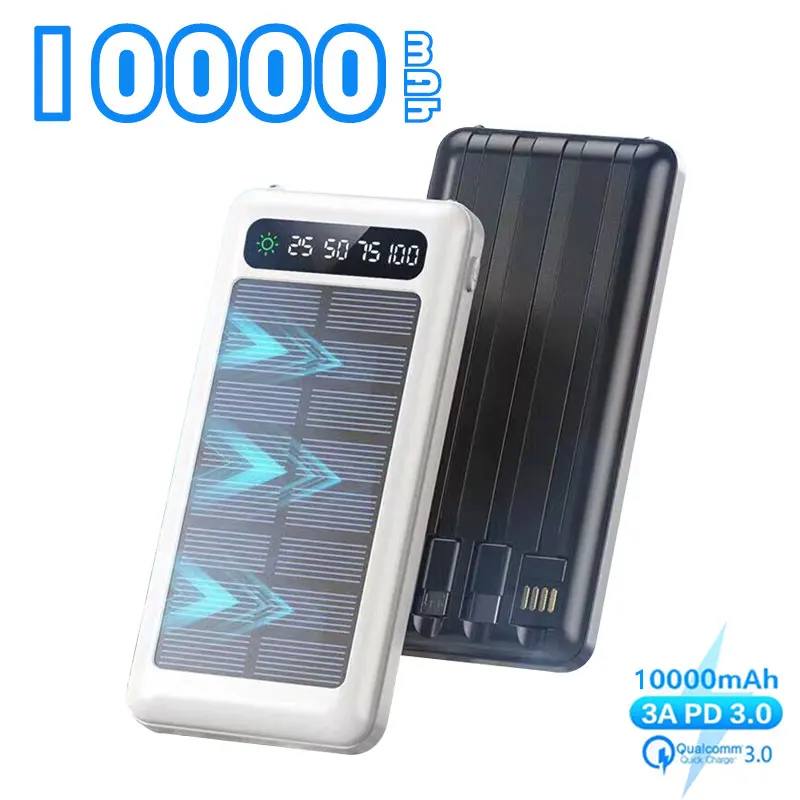 Solar Power Bank 10000mah Portable Fast Charger Built Cables External Battery for Xiaomi Samsung iPhone PoverBank Free Shipping
Solar Power Bank 10000mah Portable Fast Charger Built Cables External Battery for Xiaomi Samsung iPhone PoverBank Free Shipping