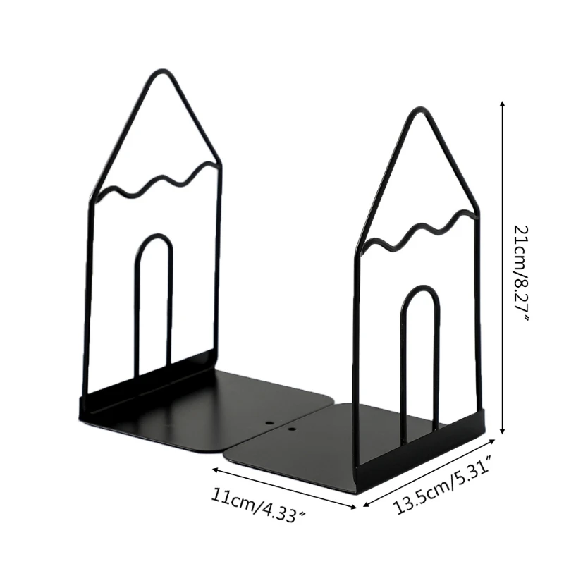 G92E 1 Pair Wrought Iron Bookends Book Stand Support Desktop Office Magazine Organizer Rack Shelf Holder
G92E 1 Pair Wrought Iron Bookends Book Stand Support Desktop Office Magazine Organizer Rack Shelf Holder