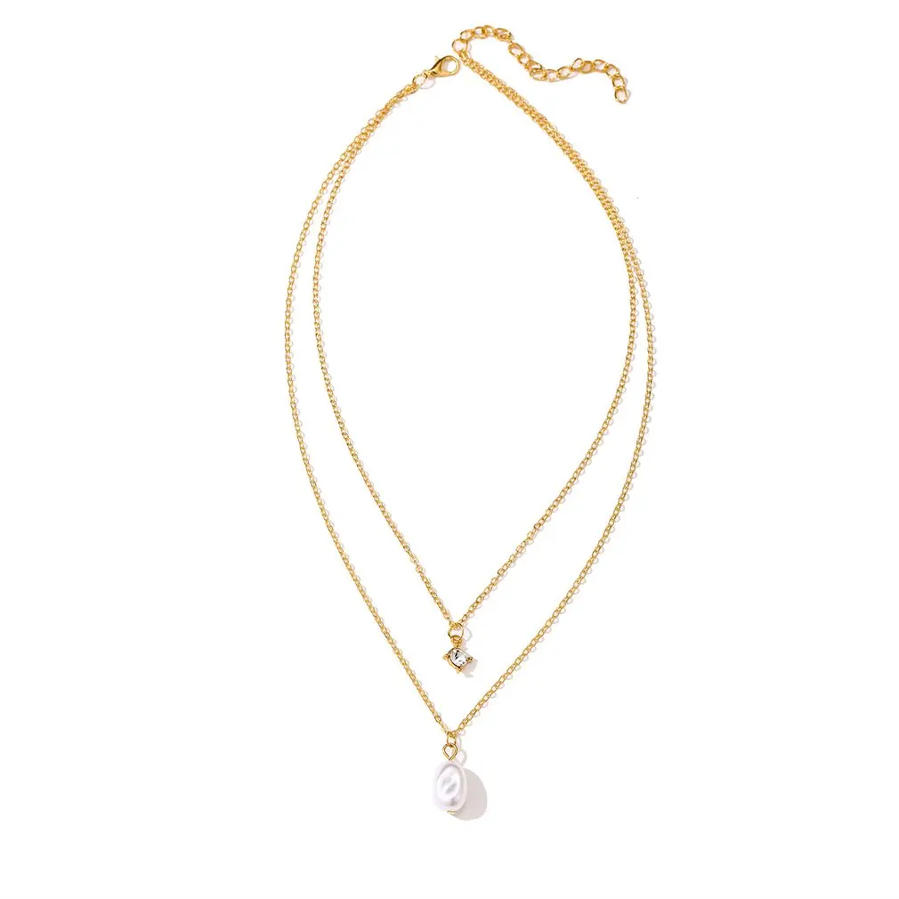 Double-layer Vintage Clavicle Chain Creative Inlaid Rhinestone Pearl Necklace Chain Jewelry For Women And Girls
Double-layer Vintage Clavicle Chain Creative Inlaid Rhinestone Pearl Necklace Chain Jewelry For Women And Girls