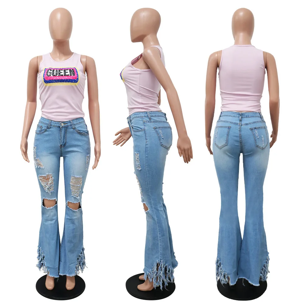 Fashion Autumn Newest Women Jeans High Waist Zipper Fly Hollow Out Side Tassels Bell Bottom Floor Length Pants Nightclub Party
Fashion Autumn Newest Women Jeans High Waist Zipper Fly Hollow Out Side Tassels Bell Bottom Floor Length Pants Nightclub Party