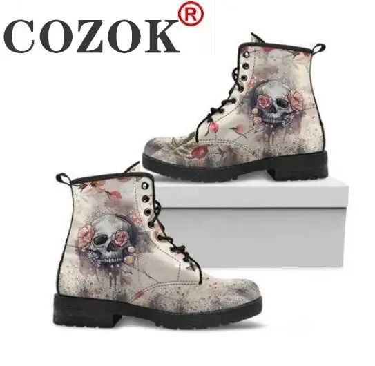 Women Ankle Boots Low Heels Shoes Woman Vintage Pu Leather Autumn Warm Winter high Snow Boots Motorcycle Skull Pansy
Women Ankle Boots Low Heels Shoes Woman Vintage Pu Leather Autumn Warm Winter high Snow Boots Motorcycle Skull Pansy