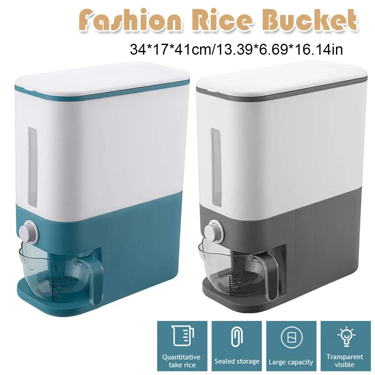 10L Automatic Plastic Cereal Dispenser Storage Box Measuring Cup Kitchen Food Tank Rice Container Organizer Grain Storage Cans
10L Automatic Plastic Cereal Dispenser Storage Box Measuring Cup Kitchen Food Tank Rice Container Organizer Grain Storage Cans
