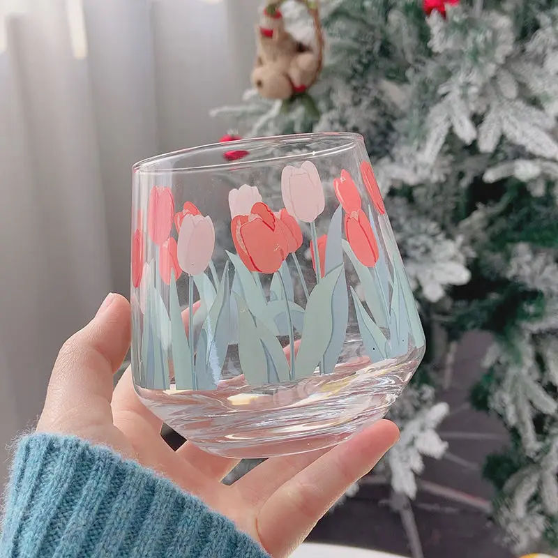 450ML Transparent Glass Tulip Coffee Milk Mug With Handle Home High Capacity Breakfast Mugs Bowl Oatmeal Cereal Cups Gift Cup
450ML Transparent Glass Tulip Coffee Milk Mug With Handle Home High Capacity Breakfast Mugs Bowl Oatmeal Cereal Cups Gift Cup