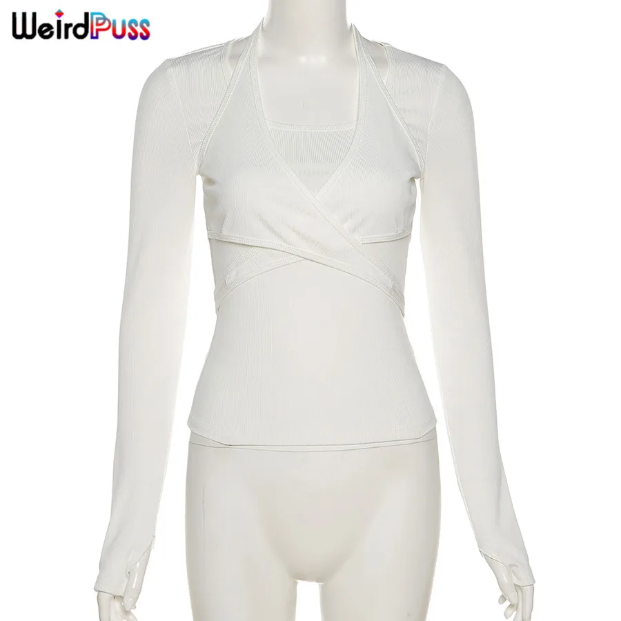 Weird PussFake Two Lace Up Shirts Autumn Long Sleeve Stretchy Tops Fashion All Match Streetwear Casual Skinny Tees Y2K Clothing 
Weird PussFake Two Lace Up Shirts Autumn Long Sleeve Stretchy Tops Fashion All Match Streetwear Casual Skinny Tees Y2K Clothing