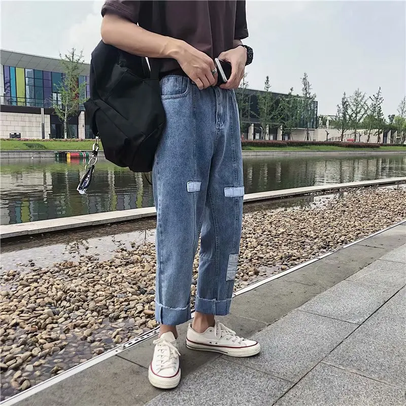 Japanese Korean trendy new men's multi-pocket denim hip hop jeans casual cropped pants slightly loose loose was thin youth jeans
Japanese Korean trendy new men's multi-pocket denim hip hop jeans casual cropped pants slightly loose loose was thin youth jeans