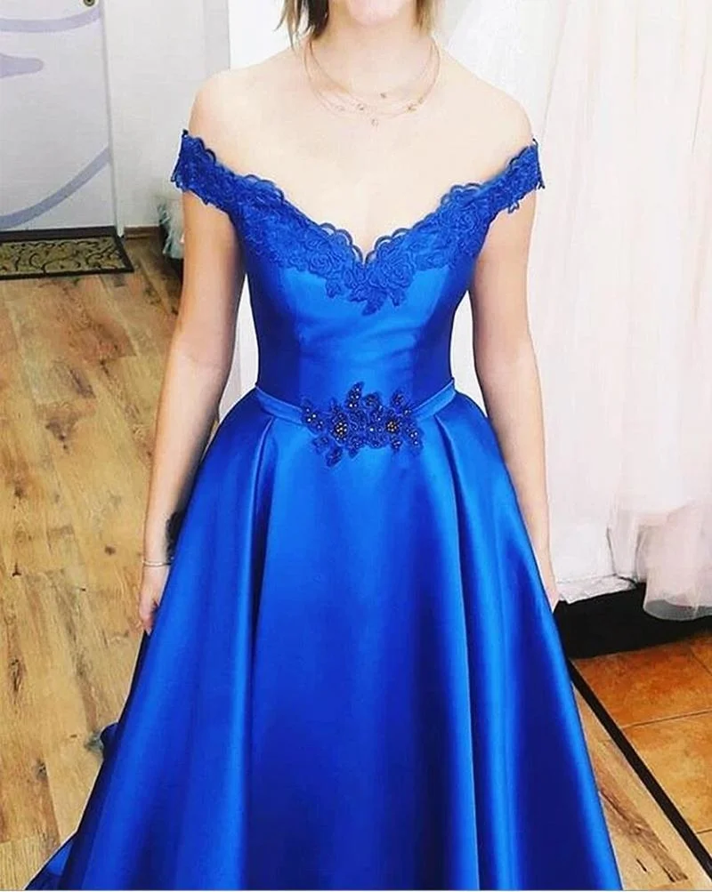 Royal Blue Evening Dresses V-Neck Lace Appliques Evening Party Gowns Backless Off The Shoulder Formal Dresses Robe De Soiree
Royal Blue Evening Dresses V-Neck Lace Appliques Evening Party Gowns Backless Off The Shoulder Formal Dresses Robe De Soiree