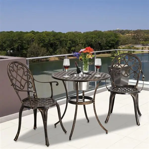 Home Garden Table and Chairs European Style Cast Aluminum Outdoor 3 Piece Patio Bistro Set of Table and Chairs Combination
Home Garden Table and Chairs European Style Cast Aluminum Outdoor 3 Piece Patio Bistro Set of Table and Chairs Combination