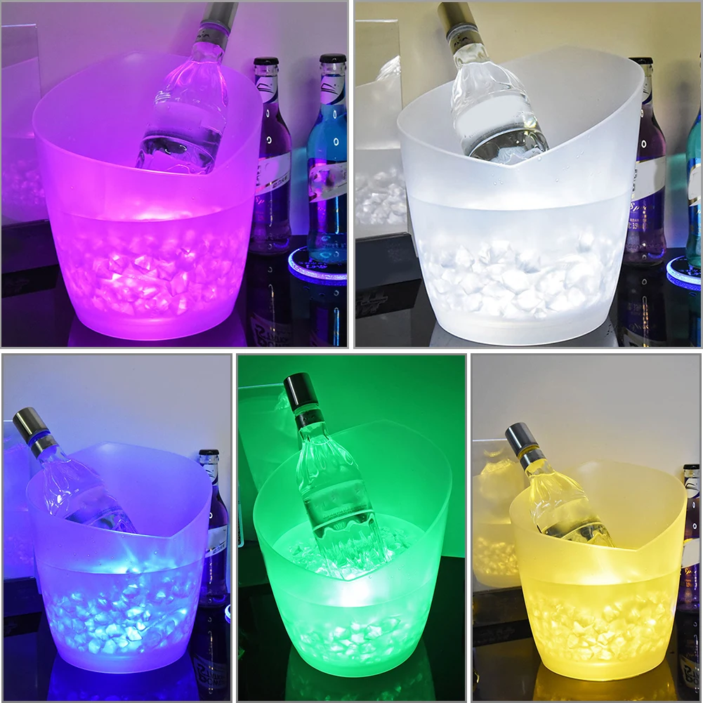 5L 4 Color Ice Bucket Waterproof LED Color Changing Plastic Nightclub Champagne Whiskey Beer Holder Barrel Night Party Light Up
5L 4 Color Ice Bucket Waterproof LED Color Changing Plastic Nightclub Champagne Whiskey Beer Holder Barrel Night Party Light Up