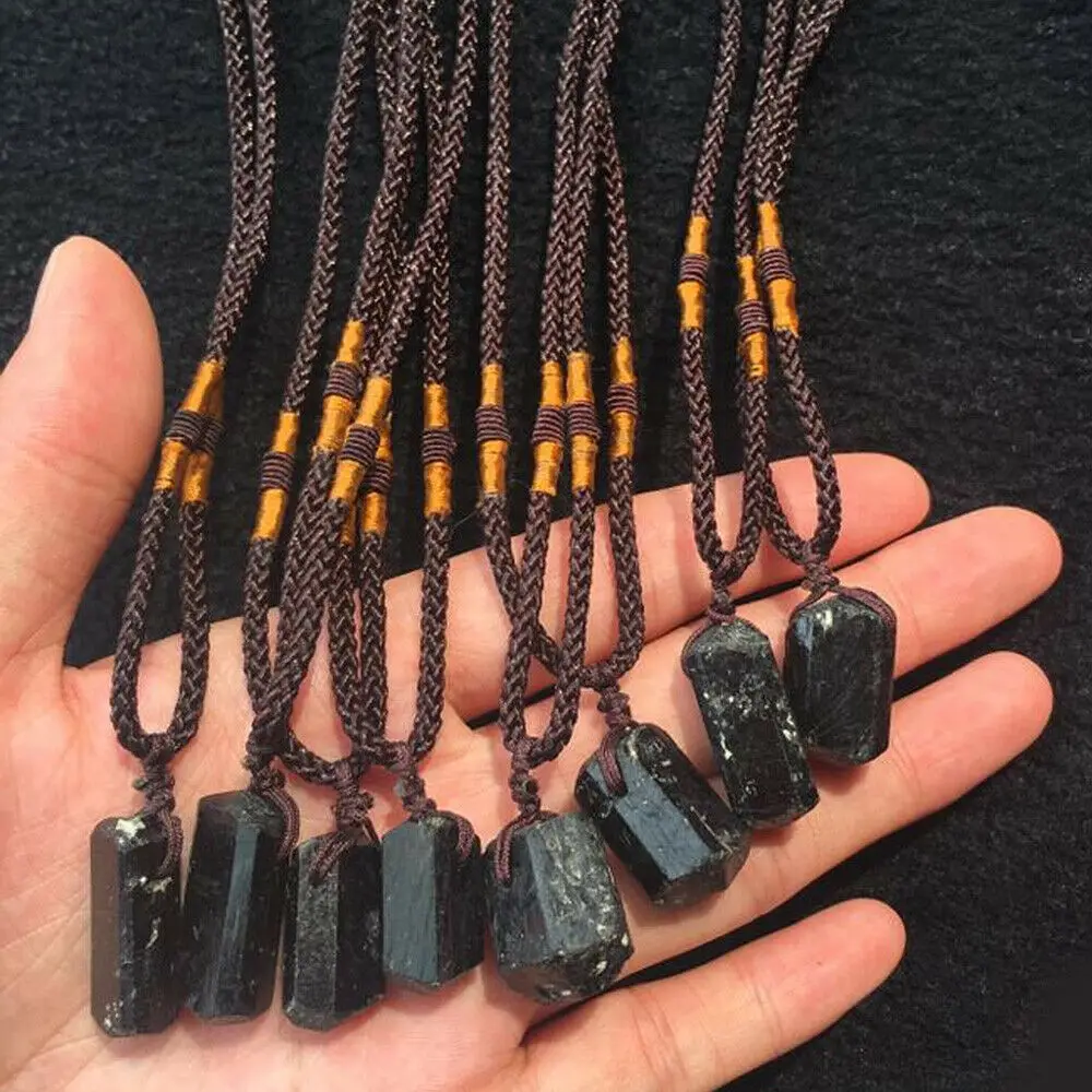 Natural Black Natural Tourmaline Stone Pendant Crystal Gem Specimen Necklace
Natural Black Natural Tourmaline Stone Pendant Crystal Gem Specimen Necklace
