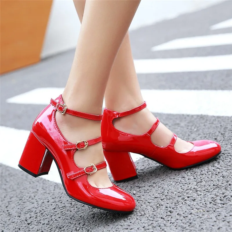 Big Size Spring Women Pumps Thick Block High Heel Patent Leather Round Toe Autumn Office Dress Party Bridal Red Lady Shoes 43
Big Size Spring Women Pumps Thick Block High Heel Patent Leather Round Toe Autumn Office Dress Party Bridal Red Lady Shoes 43