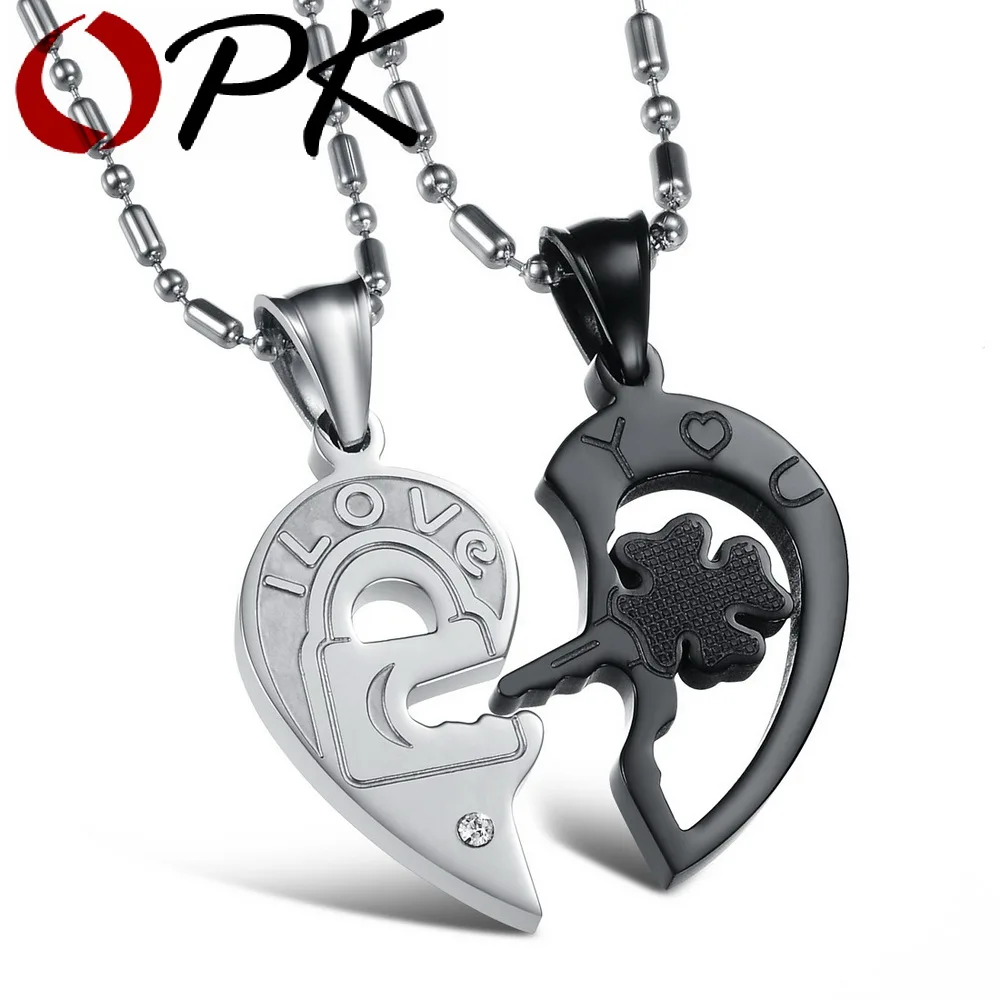 OPK JEWELRY New Personality Heart and Key Puzzle Couple Necklace Stainless Steel Cool Black Style 1 pair price, 845 
OPK JEWELRY New Personality Heart and Key Puzzle Couple Necklace Stainless Steel Cool Black Style 1 pair price, 845