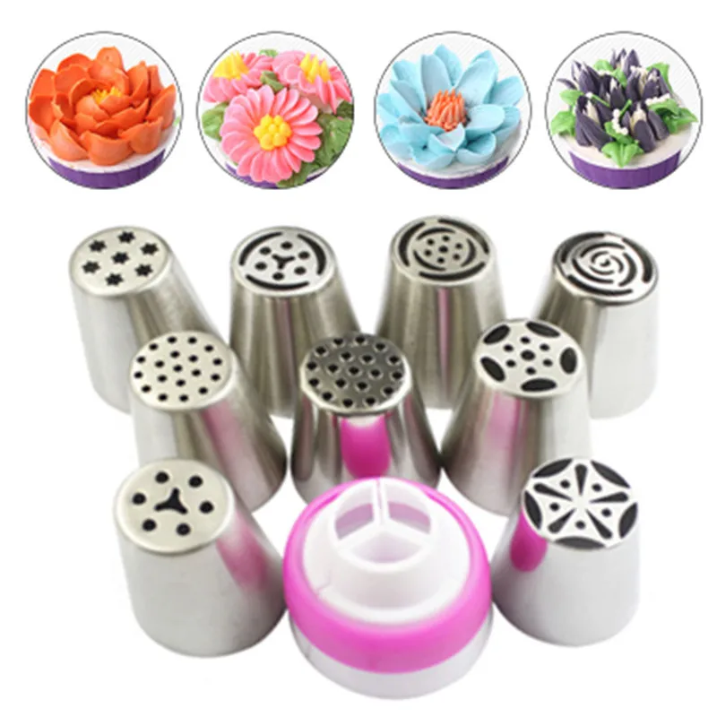 10PCS/Set Russian Tulip Cream Icing Piping Cake Nozzles Stainless Steel Flower Fondant Pastry Tips Cupcake Cake Decorating Tools
10PCS/Set Russian Tulip Cream Icing Piping Cake Nozzles Stainless Steel Flower Fondant Pastry Tips Cupcake Cake Decorating Tools