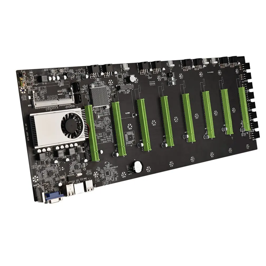 BTC-D37 Riserless Mining Motherboard 8 GPU Card Slots 55mm Spacing DDR3 Crypto Etherum Mining Support 10600/1600MHz CPU Sets
BTC-D37 Riserless Mining Motherboard 8 GPU Card Slots 55mm Spacing DDR3 Crypto Etherum Mining Support 10600/1600MHz CPU Sets